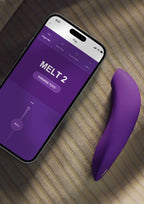 WE-VIBE | Melt 2 – Estimulador de clítoris para parejas con Pleasure Air y control por app – Púrpura / Verde