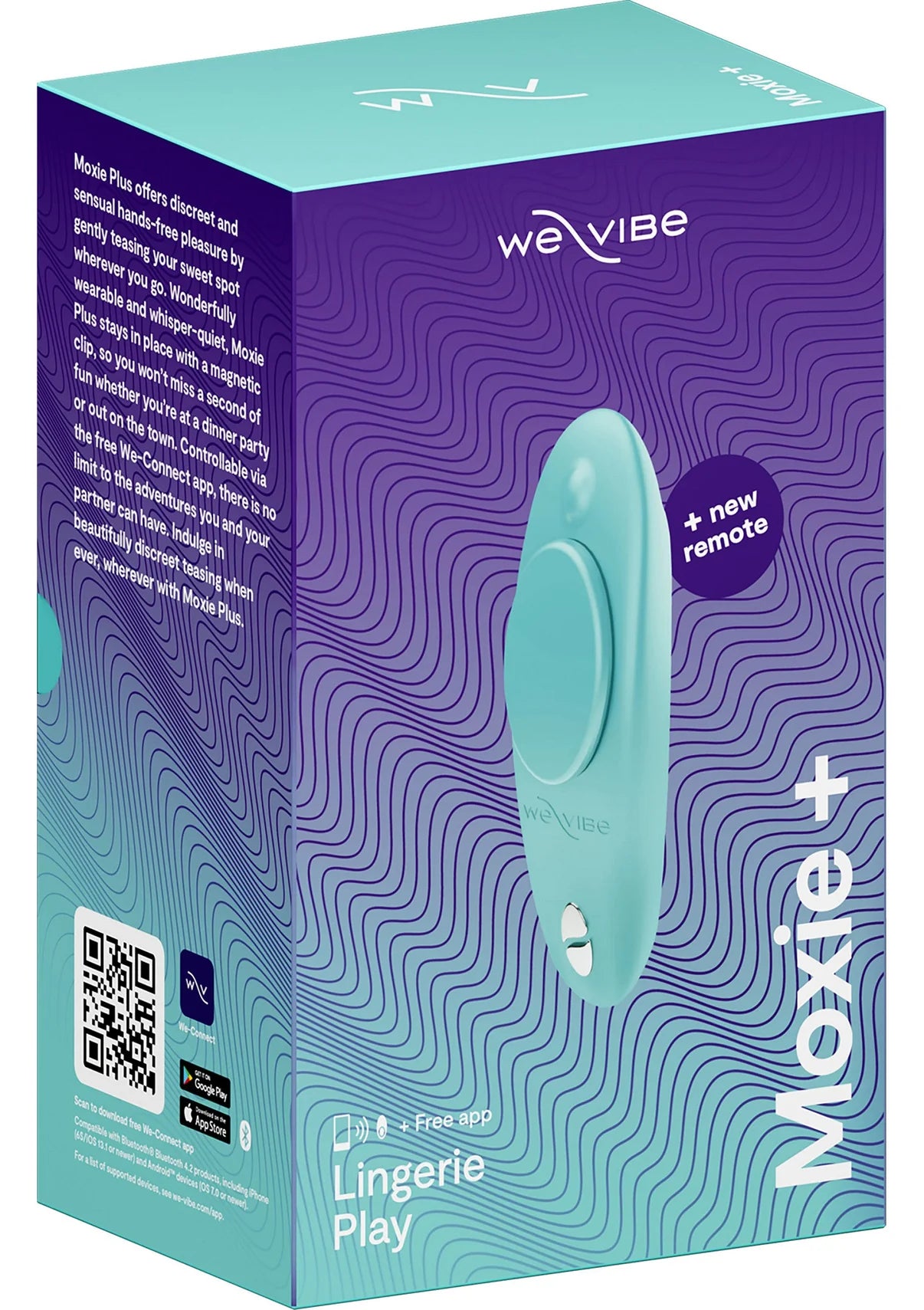 WE-VIBE | Moxie+ – Vibrador wearable de clítoris con clip magnético y control por app – Aqua / Negro
