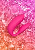 WE-VIBE | Chorus Pro – Vibrador para parejas con 3 motores y mando Haptic Squeeze – Negro / Rosa / Púrpura