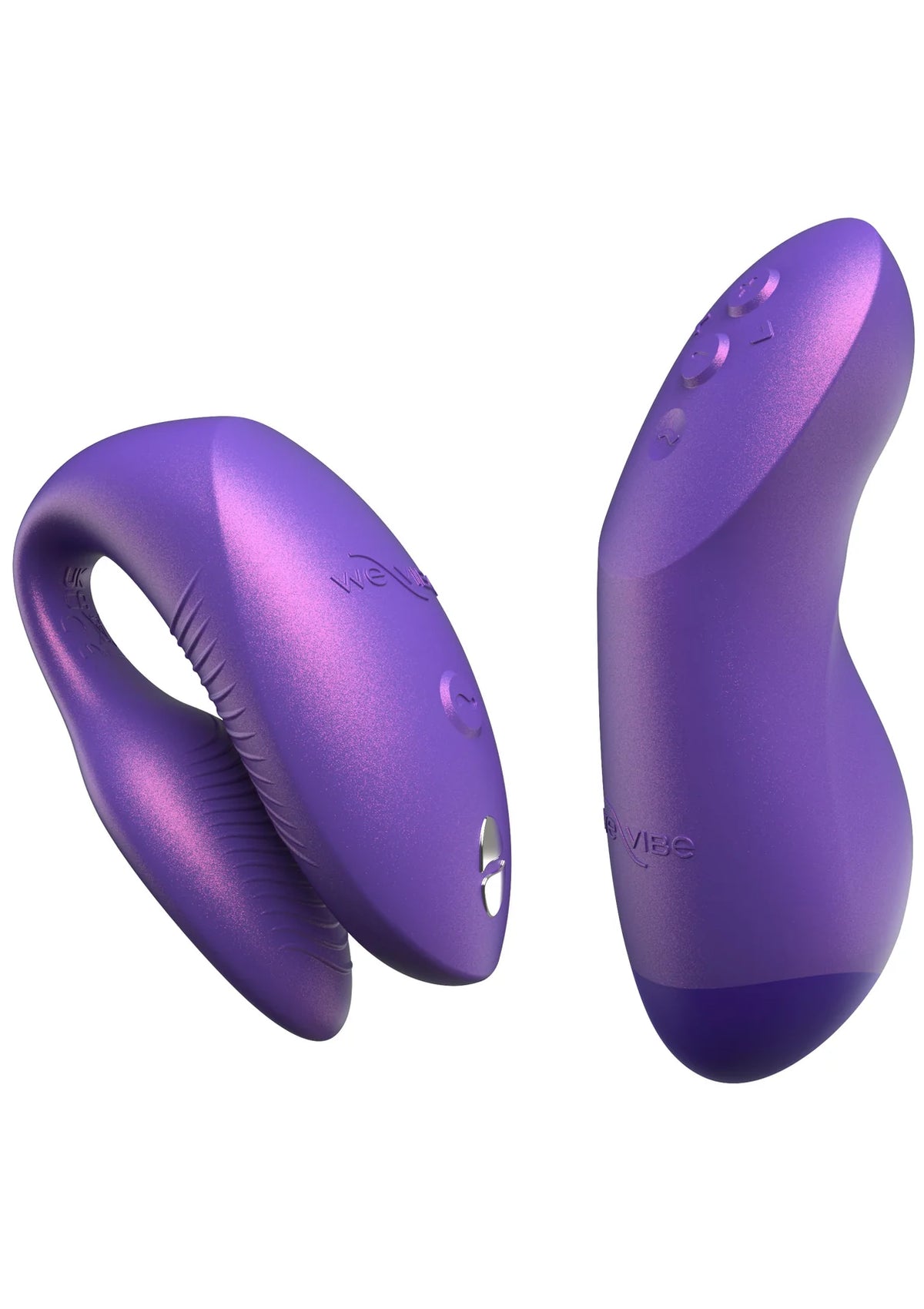WE-VIBE | Chorus Pro – Vibrador para parejas con 3 motores y mando Haptic Squeeze – Negro / Rosa / Púrpura