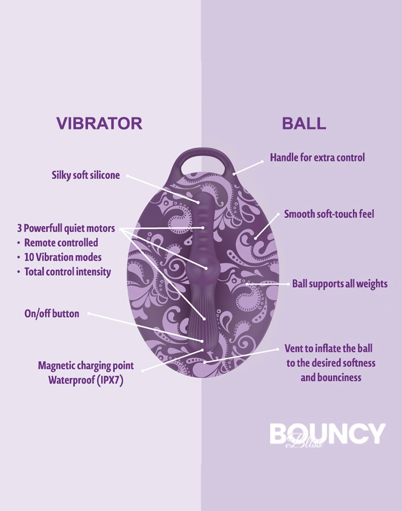 Vibrador de asiento Bouncy Bliss Flow (morado)