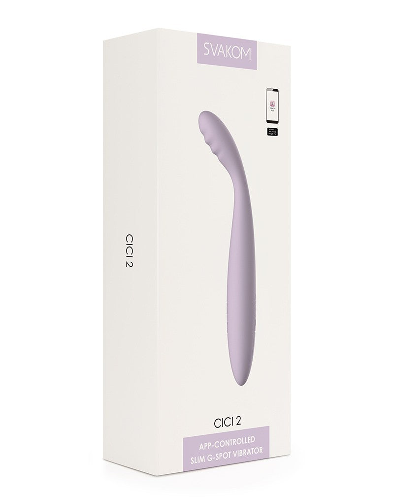 SVAKOM | Cici 2 – Slim Vibrator with App Control & Heating – Waterproof – Lilac