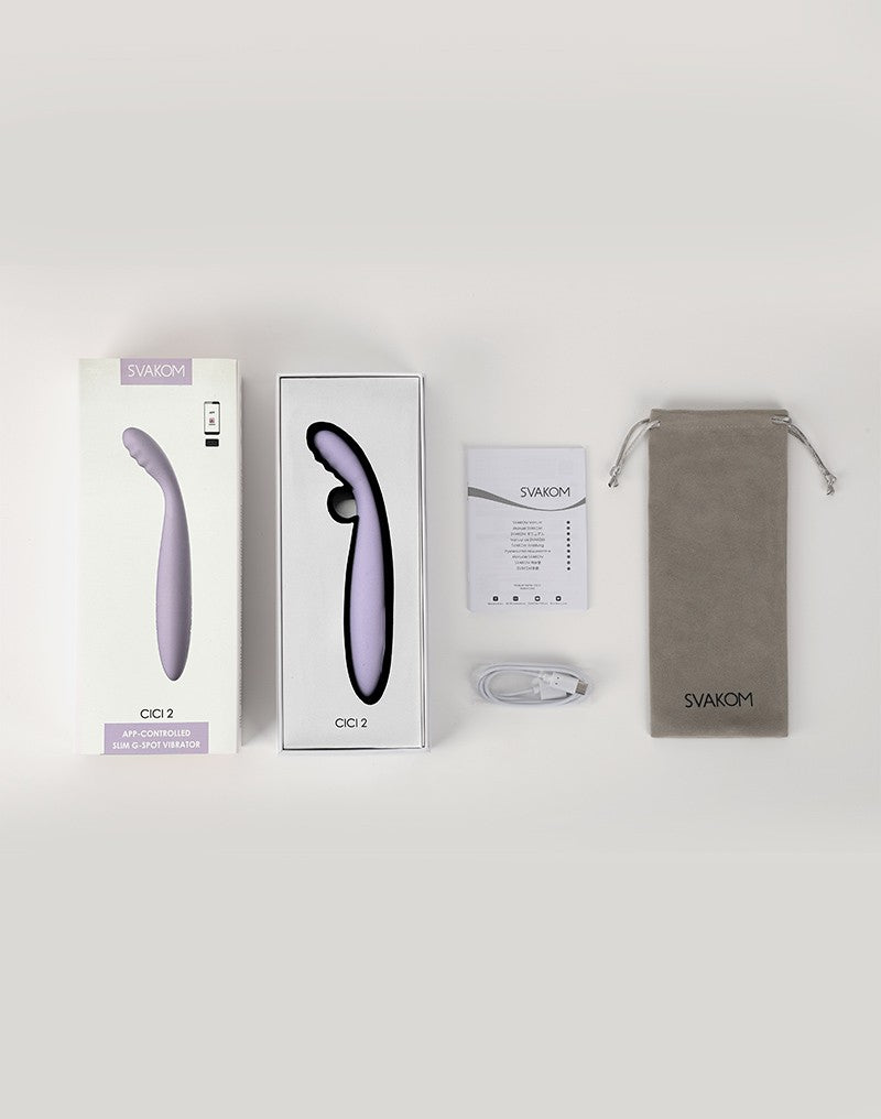 SVAKOM | Cici 2 – Slim Vibrator with App Control & Heating – Waterproof – Lilac