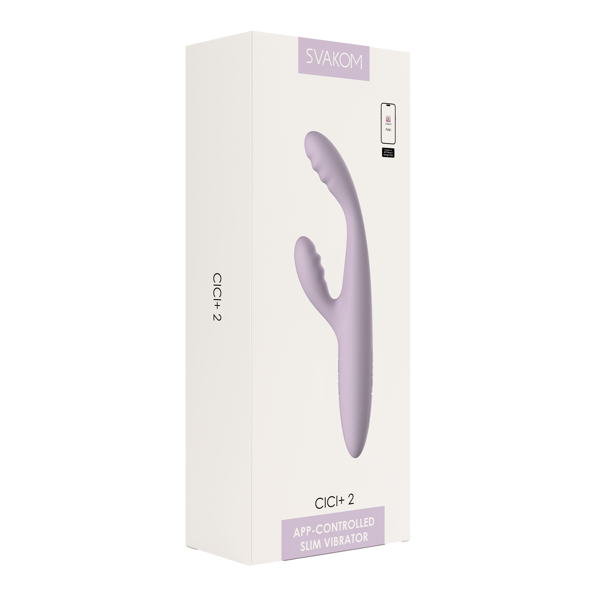 SVAKOM | Cici 2+ – Slim G-Spot Rabbit Vibrator with App Control – Heated, Waterproof – Lilac