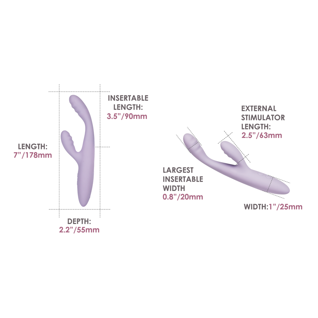 SVAKOM | Cici 2+ – Slim G-Spot Rabbit Vibrator with App Control – Heated, Waterproof – Lilac