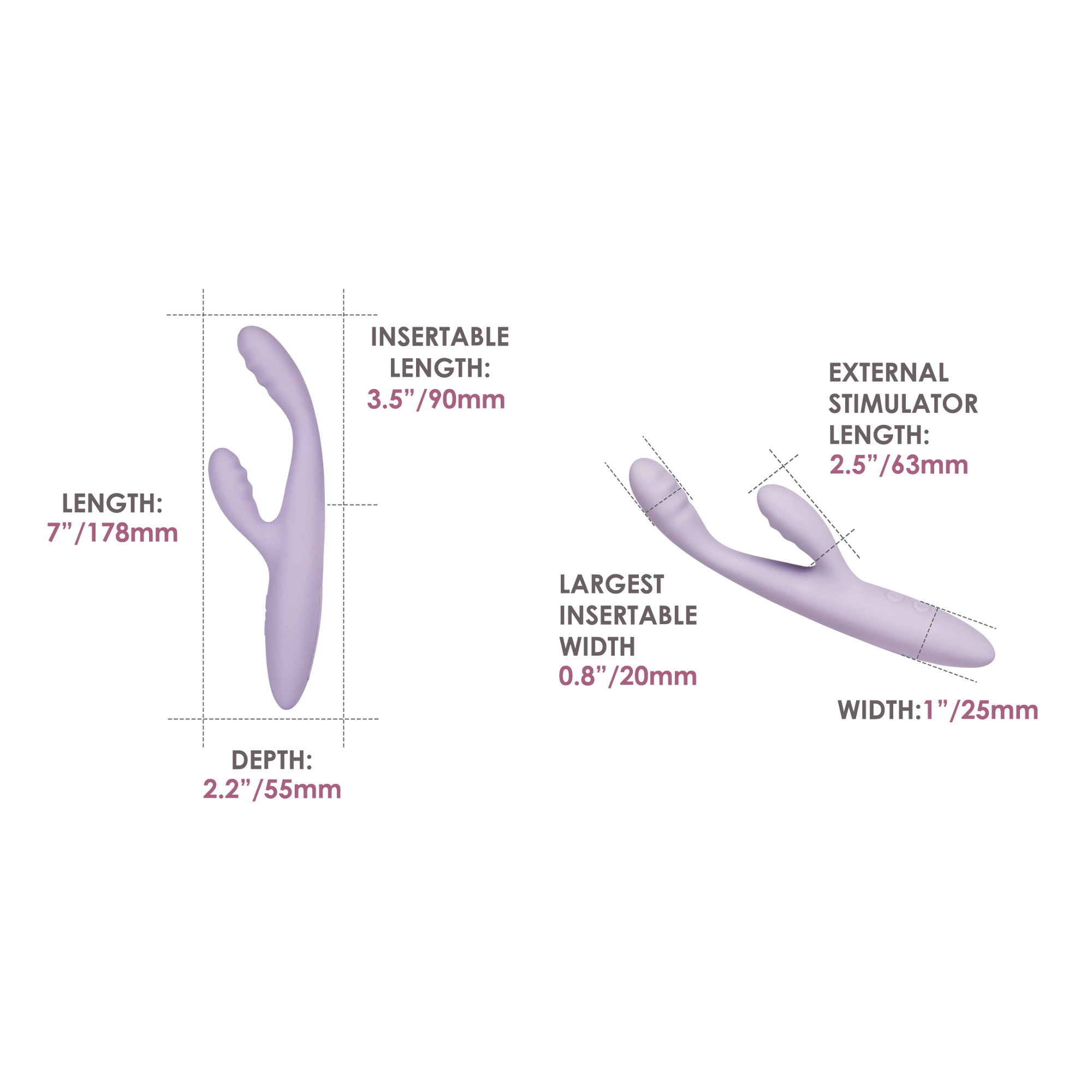 SVAKOM | Cici 2+ – Slim G-Spot Rabbit Vibrator with App Control – Heated, Waterproof – Lilac