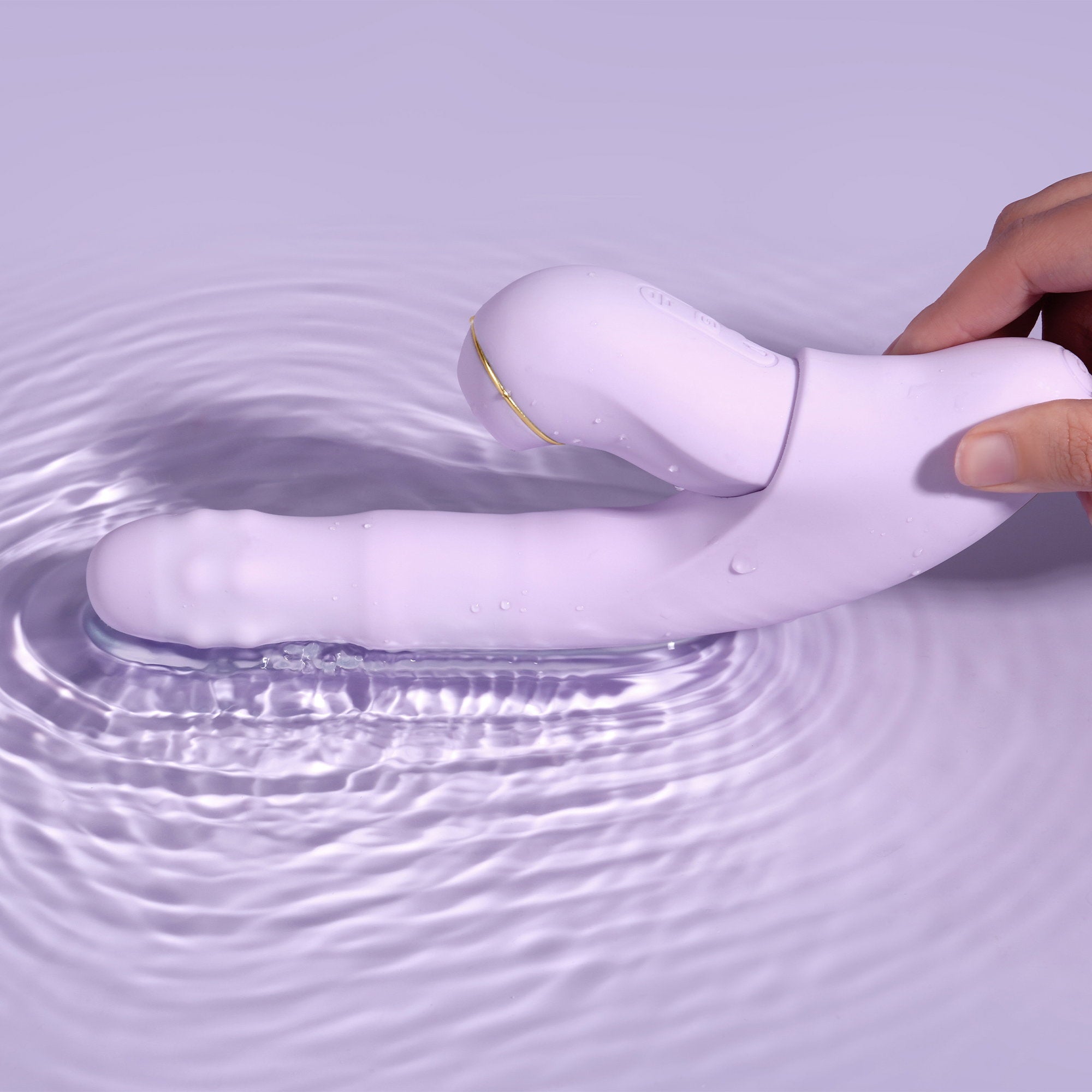 SVAKOM | DuoGlow – Thrusting Beaded Vibrator with Pulsating Stimulator – Heated, App-Enabled – Lilac