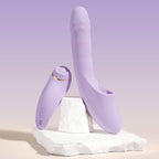 SVAKOM | DuoGlow – Thrusting Beaded Vibrator with Pulsating Stimulator – Heated, App-Enabled – Lilac