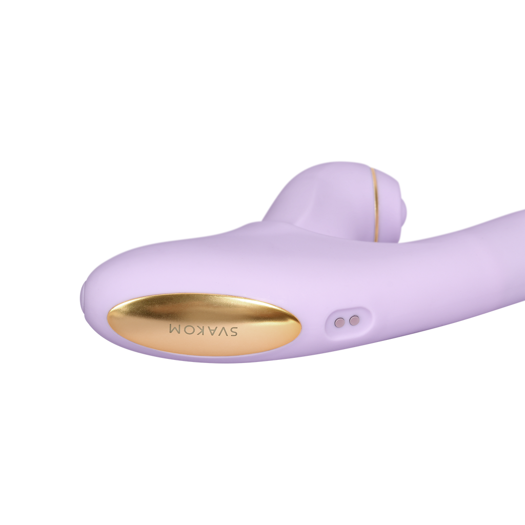 SVAKOM | DuoGlow – Thrusting Beaded Vibrator with Pulsating Stimulator – Heated, App-Enabled – Lilac