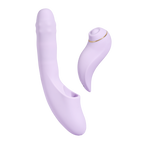 SVAKOM | DuoGlow – Thrusting Beaded Vibrator with Pulsating Stimulator – Heated, App-Enabled – Lilac