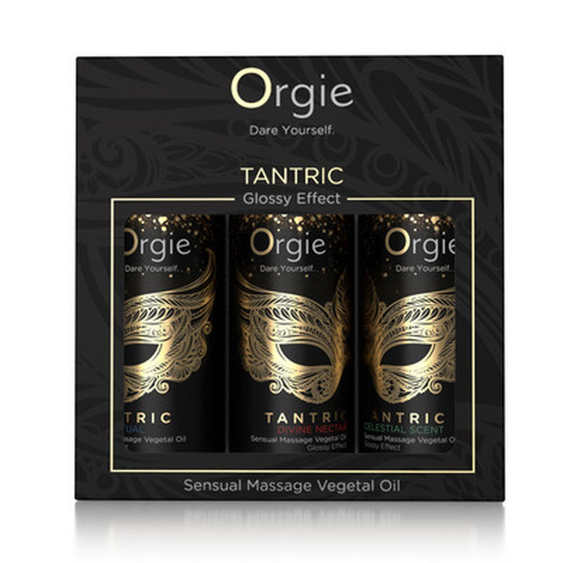 ORGIE | Set de Aceites de Masaje Tántrico Sensual – Efecto Glossy – Tamaño Mini 3 x 30 ml