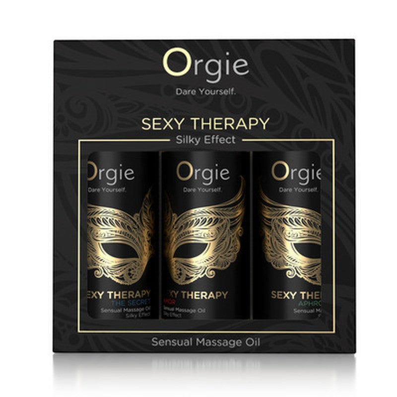 ORGIE | Set de Aceites de Masaje Sensual Sexy Therapy – Efecto Silk – Tamaño Mini 3 x 30 ml