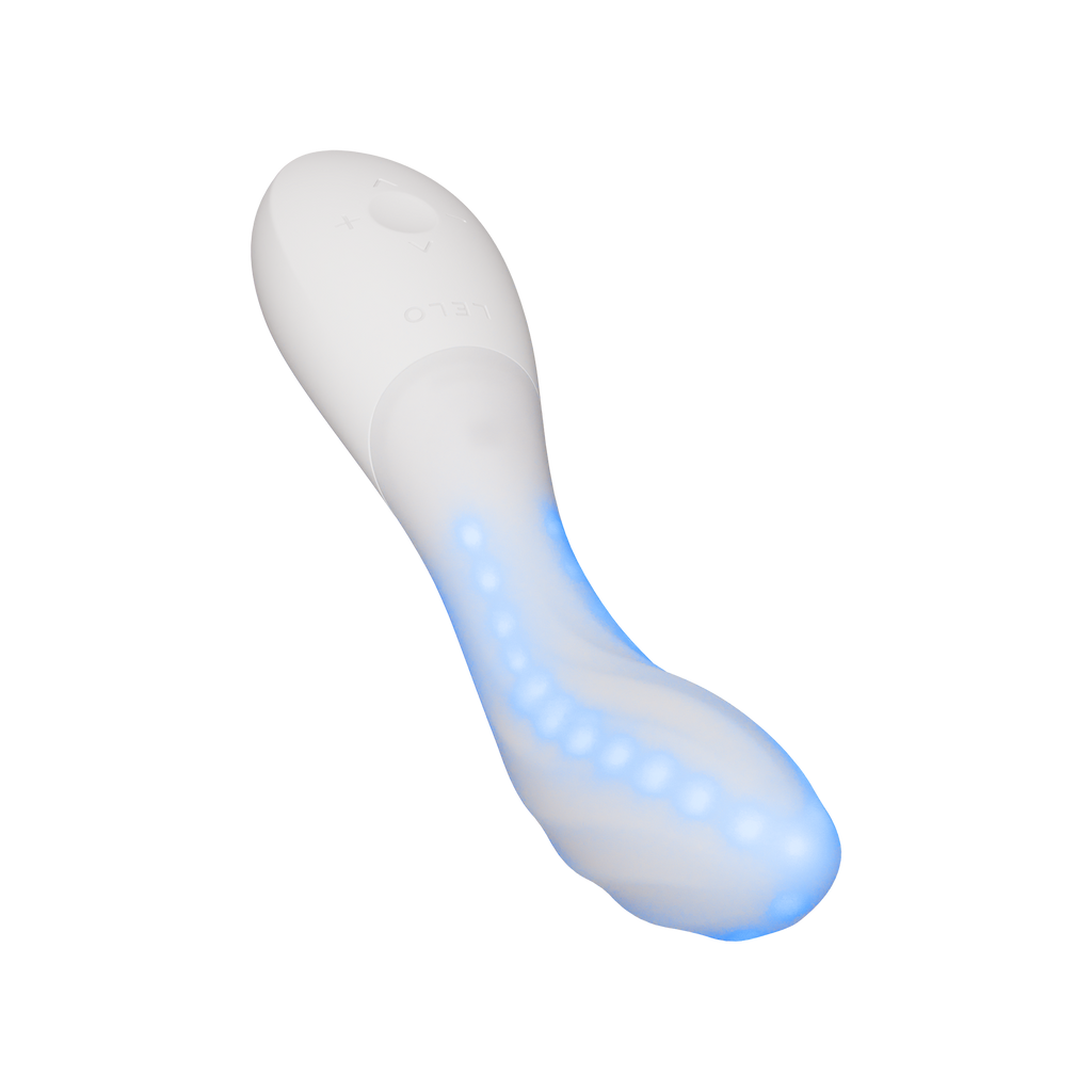 LELO | Mona Spectra – Masajeador wellness con luz roja – Vibrador de punto G con SmoothRise™ – Blanco