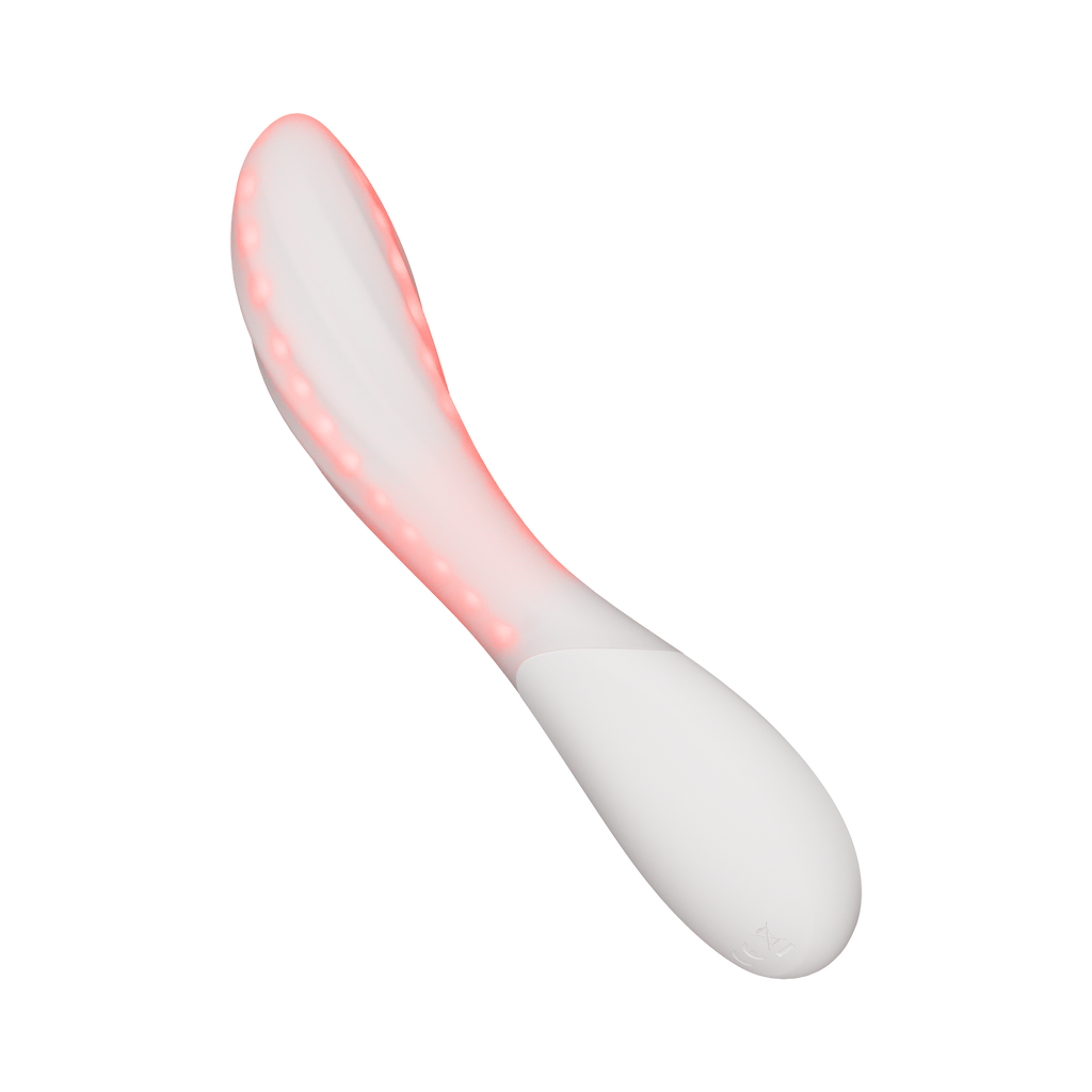 LELO | Mona Spectra – Masajeador wellness con luz roja – Vibrador de punto G con SmoothRise™ – Blanco