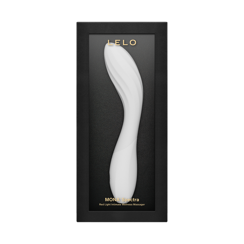 LELO | Mona Spectra – Masajeador wellness con luz roja – Vibrador de punto G con SmoothRise™ – Blanco