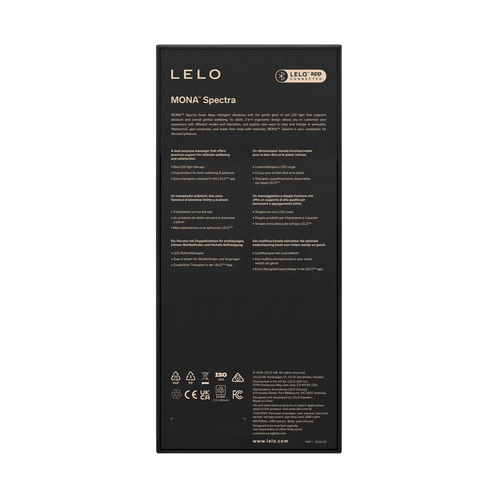 LELO | Mona Spectra – Masajeador wellness con luz roja – Vibrador de punto G con SmoothRise™ – Blanco