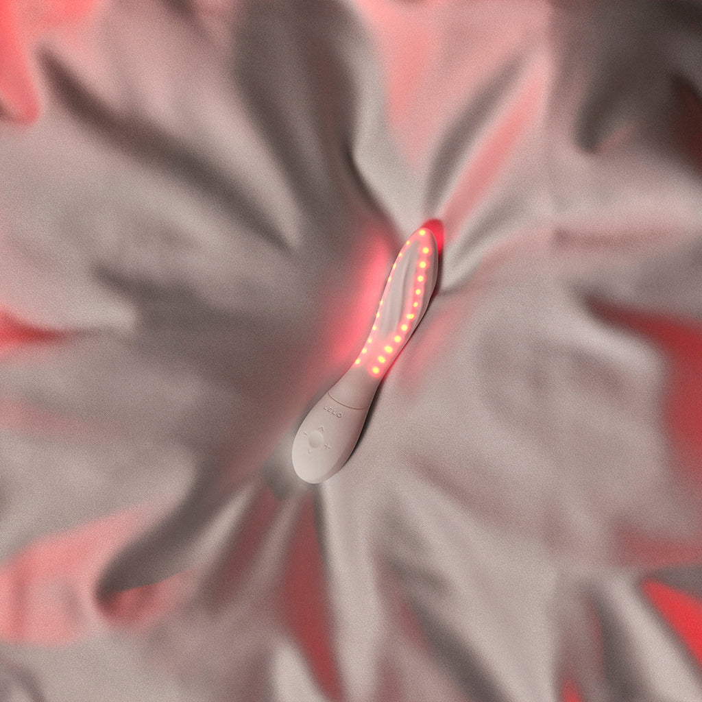 LELO | Mona Spectra – Masajeador wellness con luz roja – Vibrador de punto G con SmoothRise™ – Blanco