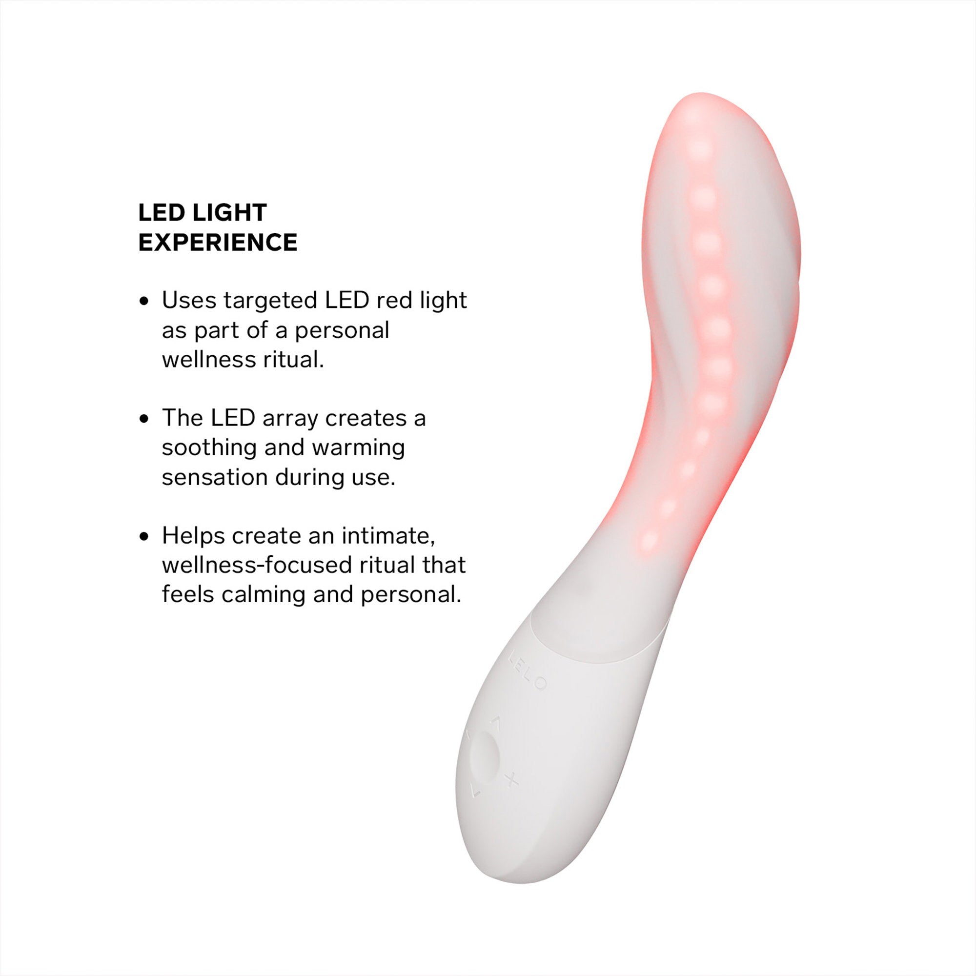 LELO | Mona Spectra – Masajeador wellness con luz roja – Vibrador de punto G con SmoothRise™ – Blanco