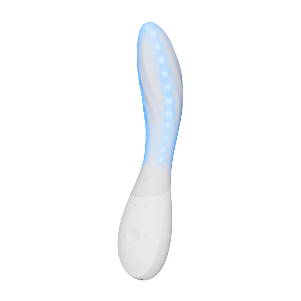 LELO | Mona Spectra – Masajeador wellness con luz roja – Vibrador de punto G con SmoothRise™ – Blanco