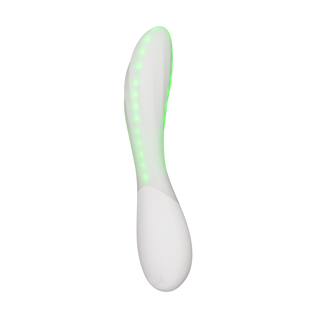 LELO | Mona Spectra – Masajeador wellness con luz roja – Vibrador de punto G con SmoothRise™ – Blanco