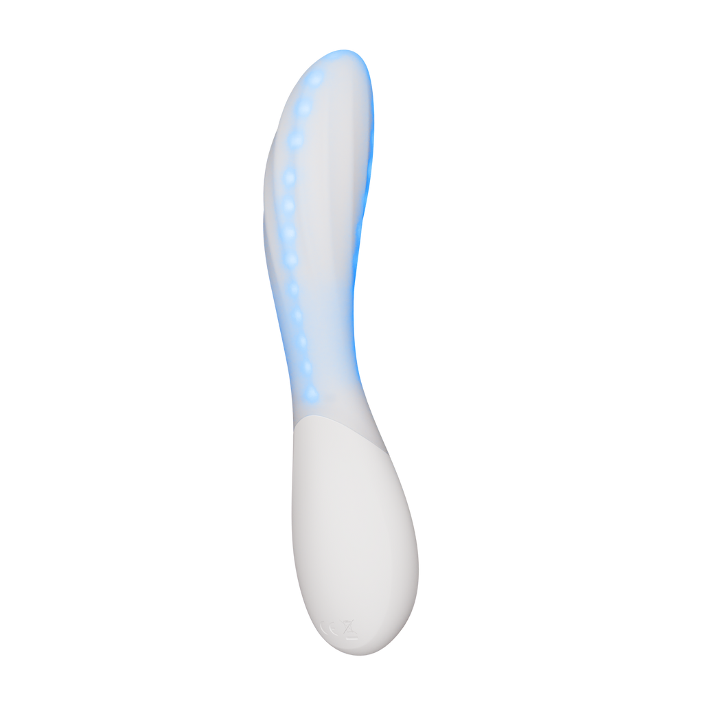 LELO | Mona Spectra – Masajeador wellness con luz roja – Vibrador de punto G con SmoothRise™ – Blanco