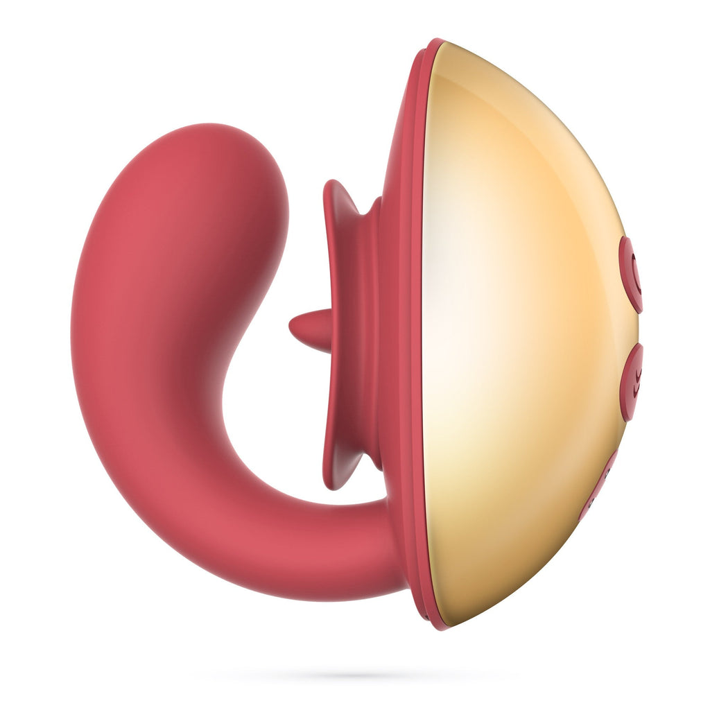 Vibrador recargable Crushious Arcane + estimulador de clítoris con lengua