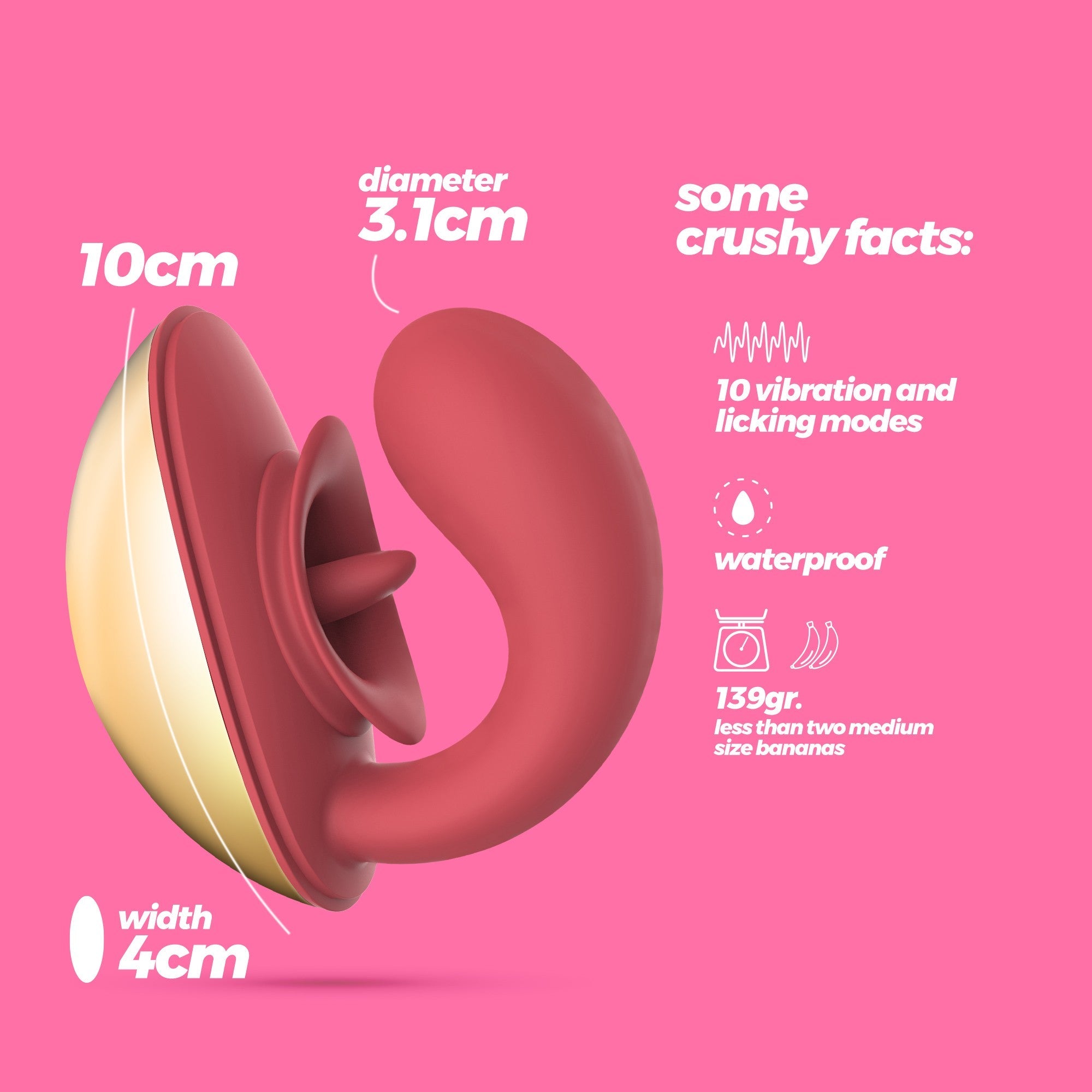 Vibrador recargable Crushious Arcane + estimulador de clítoris con lengua