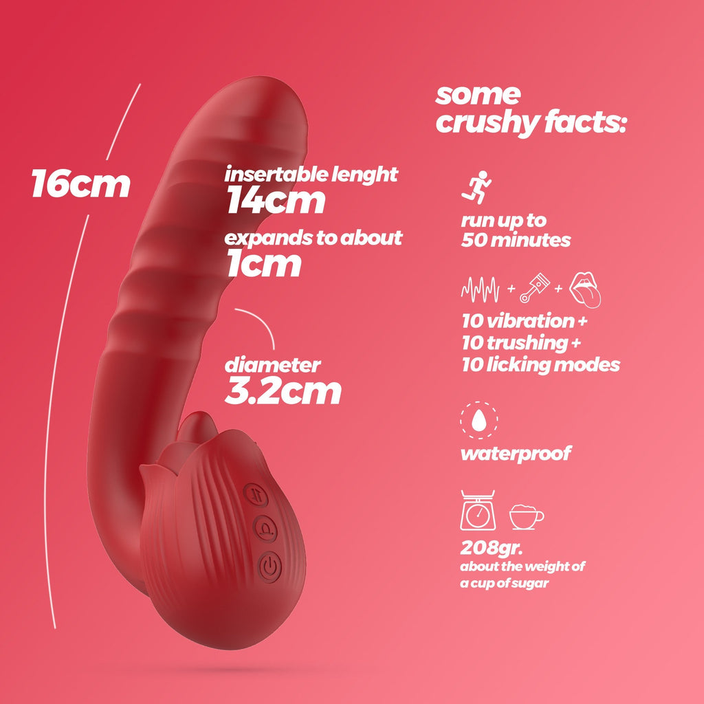 Vibrador recargable Osiria de 3 funciones Crushious