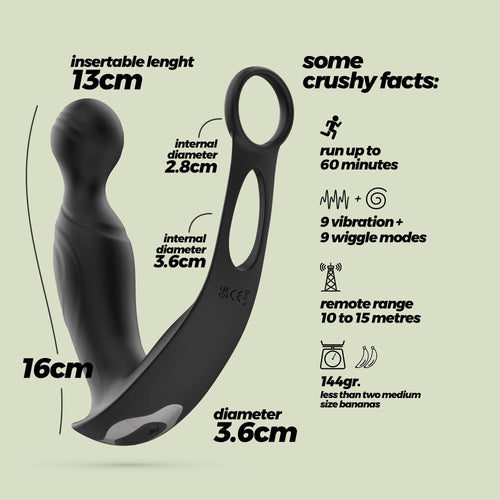 CRUSHIOUS | Flamma – Masajeador de Próstata Rotador y Vibrador con Mando