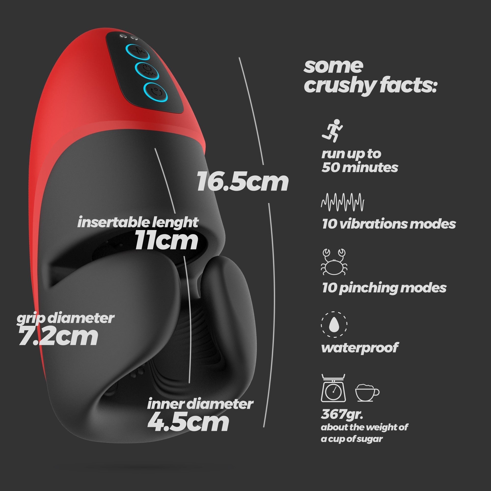 Masturbador recargable Crushious Pancho para hombres