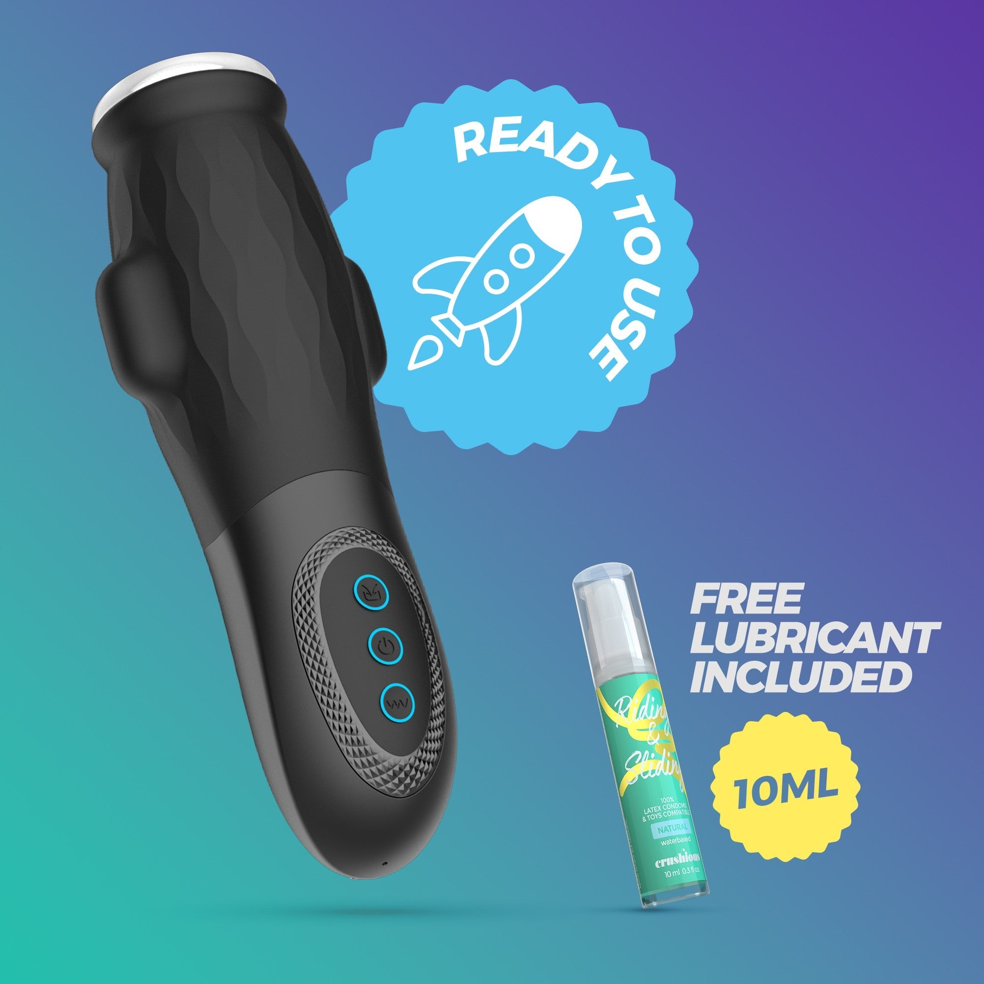 Masturbador Crushious Gargantua con funda extraíble, succión y lubricante gratis