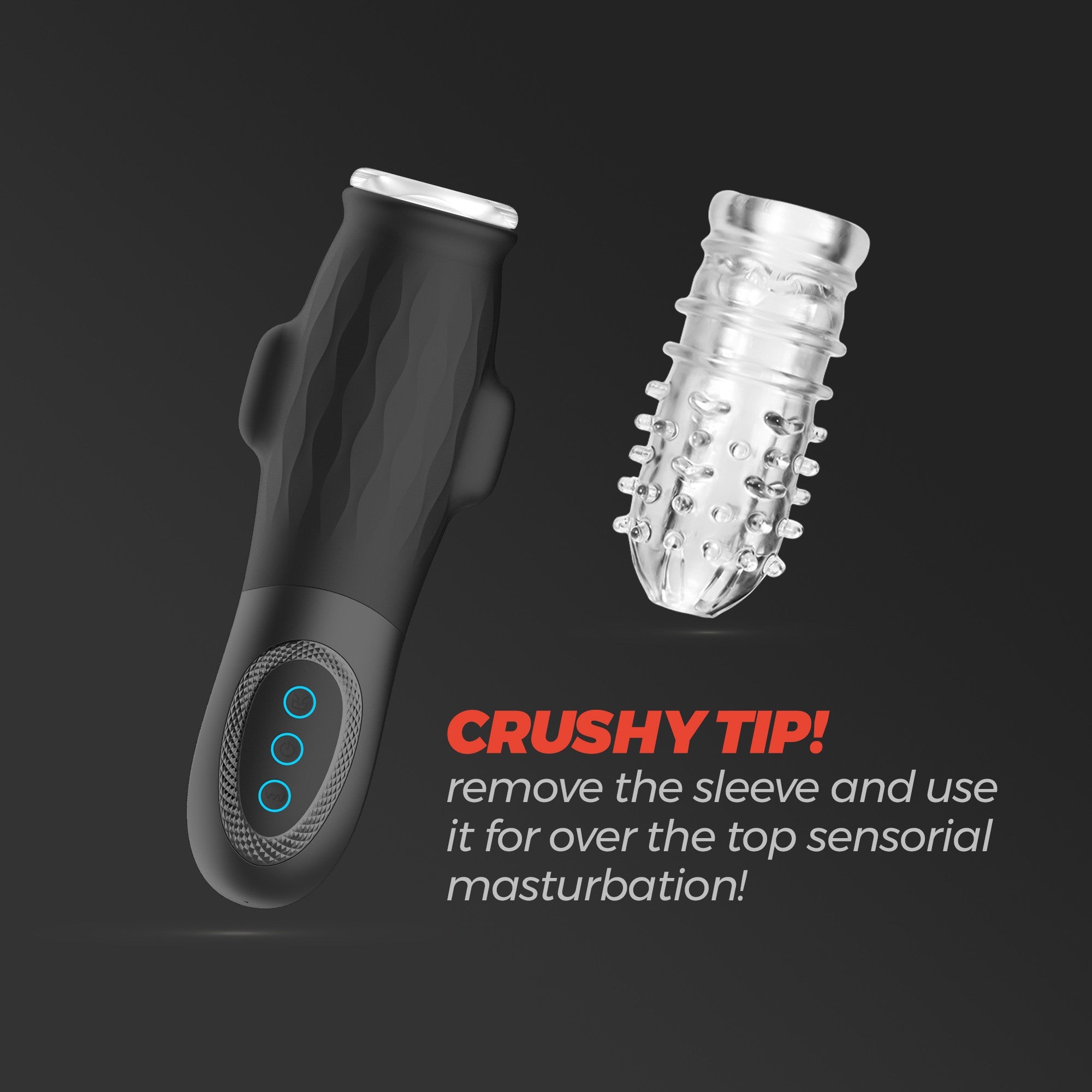 Masturbador Crushious Gargantua con funda extraíble, succión y lubricante gratis