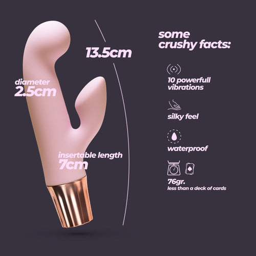 CRUSHIOUS | Mellow Cony – Mini Vibrador Recargable – Rosa y Morado