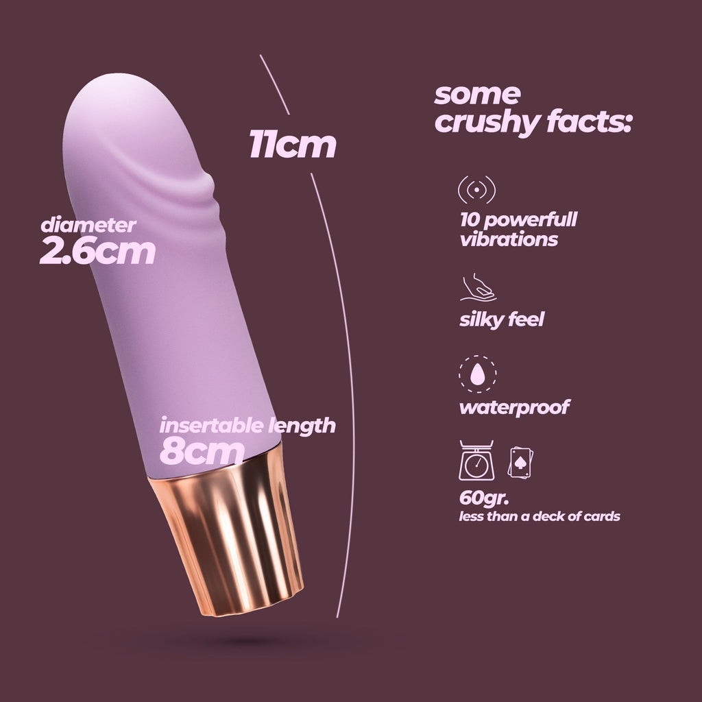 CRUSHIOUS | Mellow Waves – Mini Vibrador Recargable – Rosa y Morado