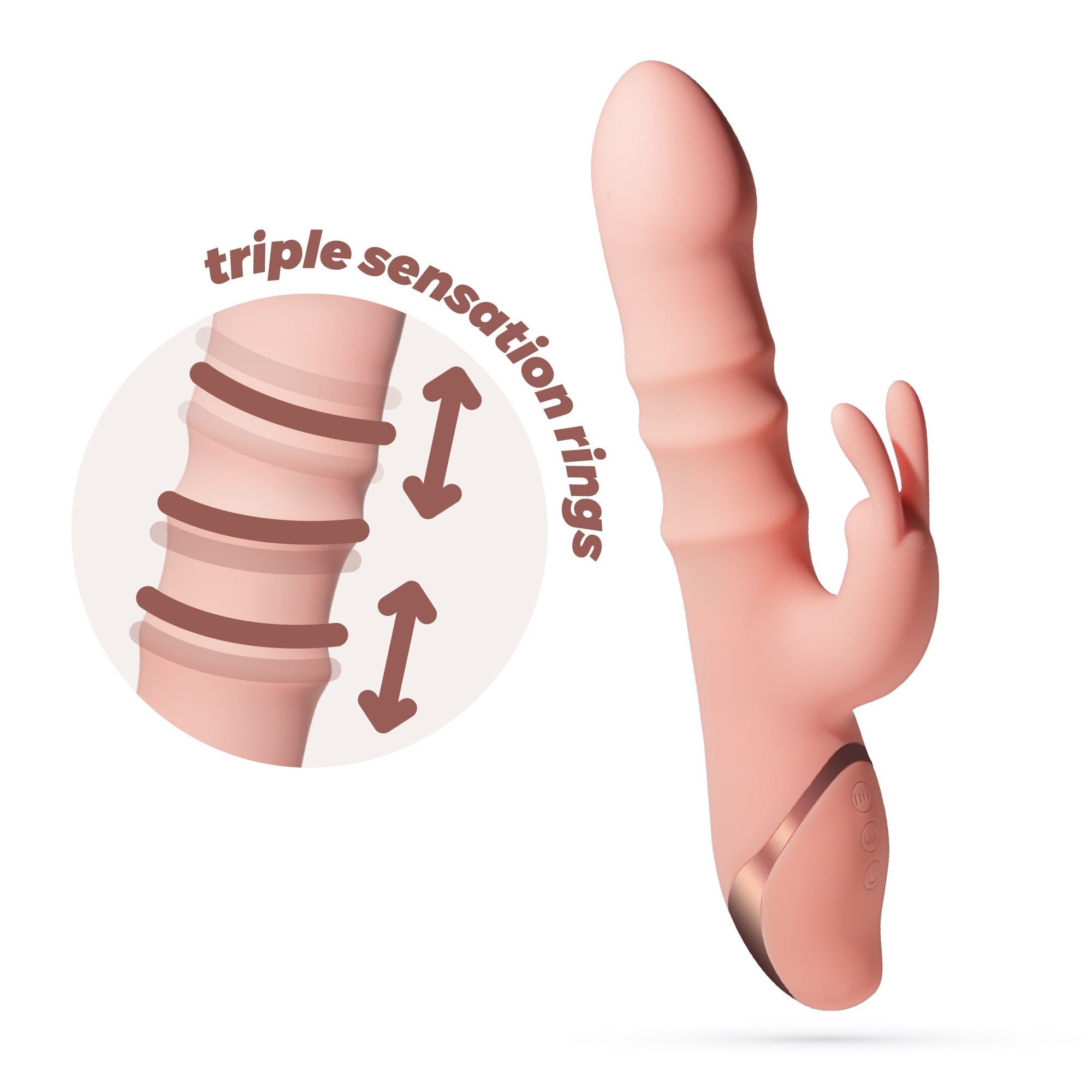 Vibrador Rabbit Crushious RINGLORD: triple movimiento de anillo y 10 modos de vibración
