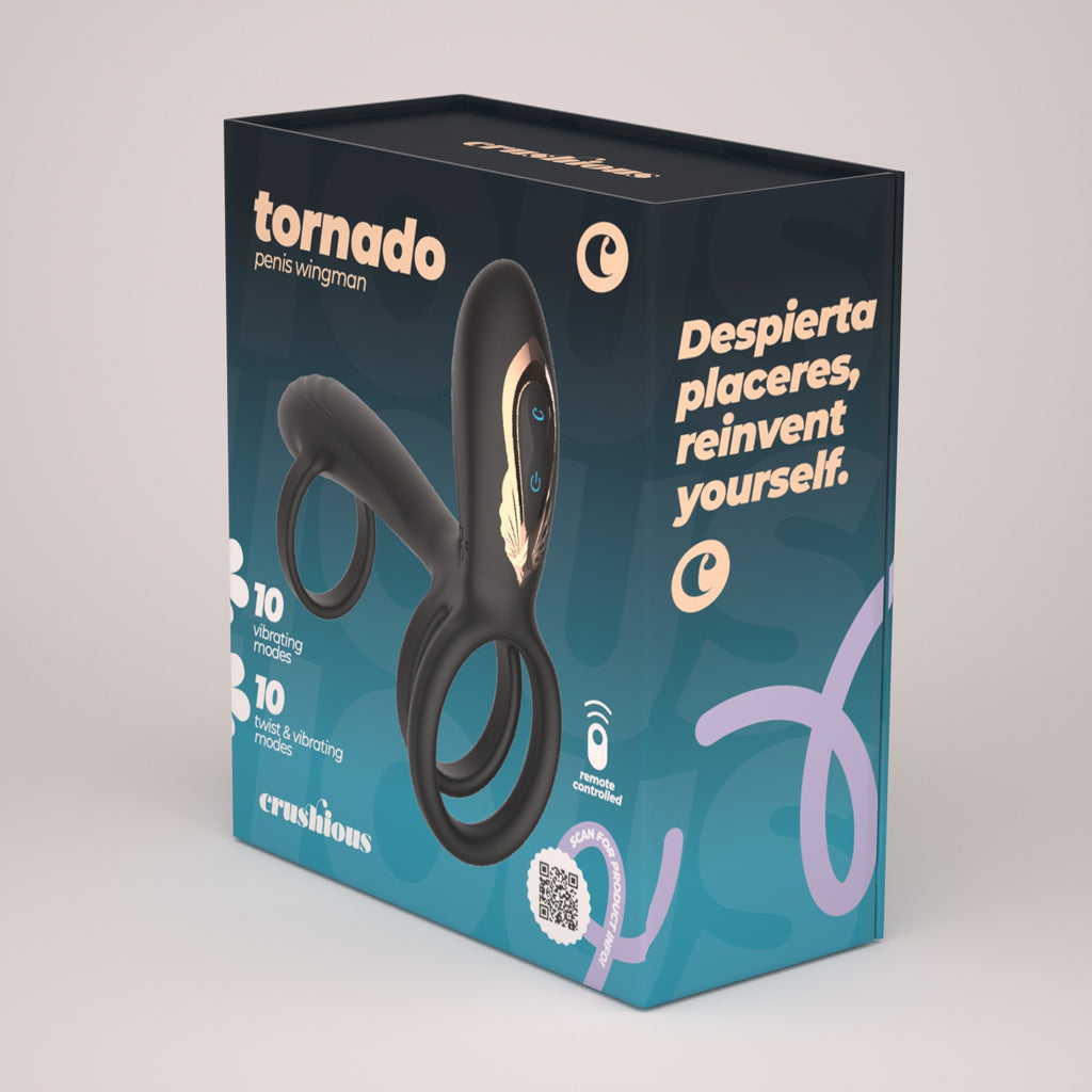 CRUSHIOUS Tornado Rotating Penis Sleeve – Vibrating G-Spot Stimulator