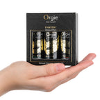 ORGIE | Set de Aceites de Masaje Tántrico Sensual – Efecto Glossy – Tamaño Mini 3 x 30 ml