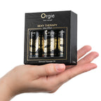 ORGIE | Set de Aceites de Masaje Sensual Sexy Therapy – Efecto Silk – Tamaño Mini 3 x 30 ml