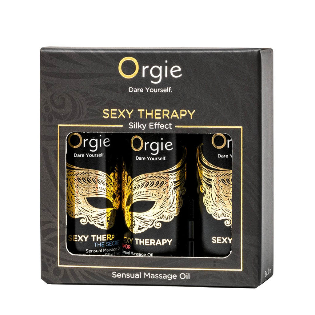 ORGIE | Set de Aceites de Masaje Sensual Sexy Therapy – Efecto Silk – Tamaño Mini 3 x 30 ml