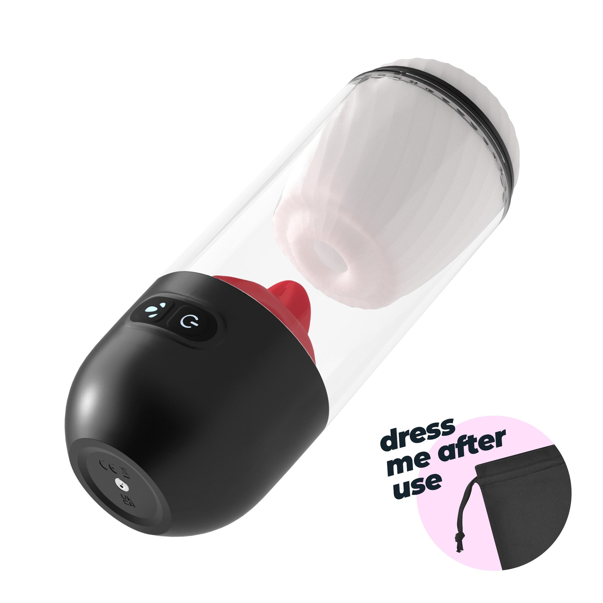 CRUSHIOUS | Slurpy – Masturbador desmontable 2 en 1 con estimulador tipo lengua, rotación y vibración – 22 cm