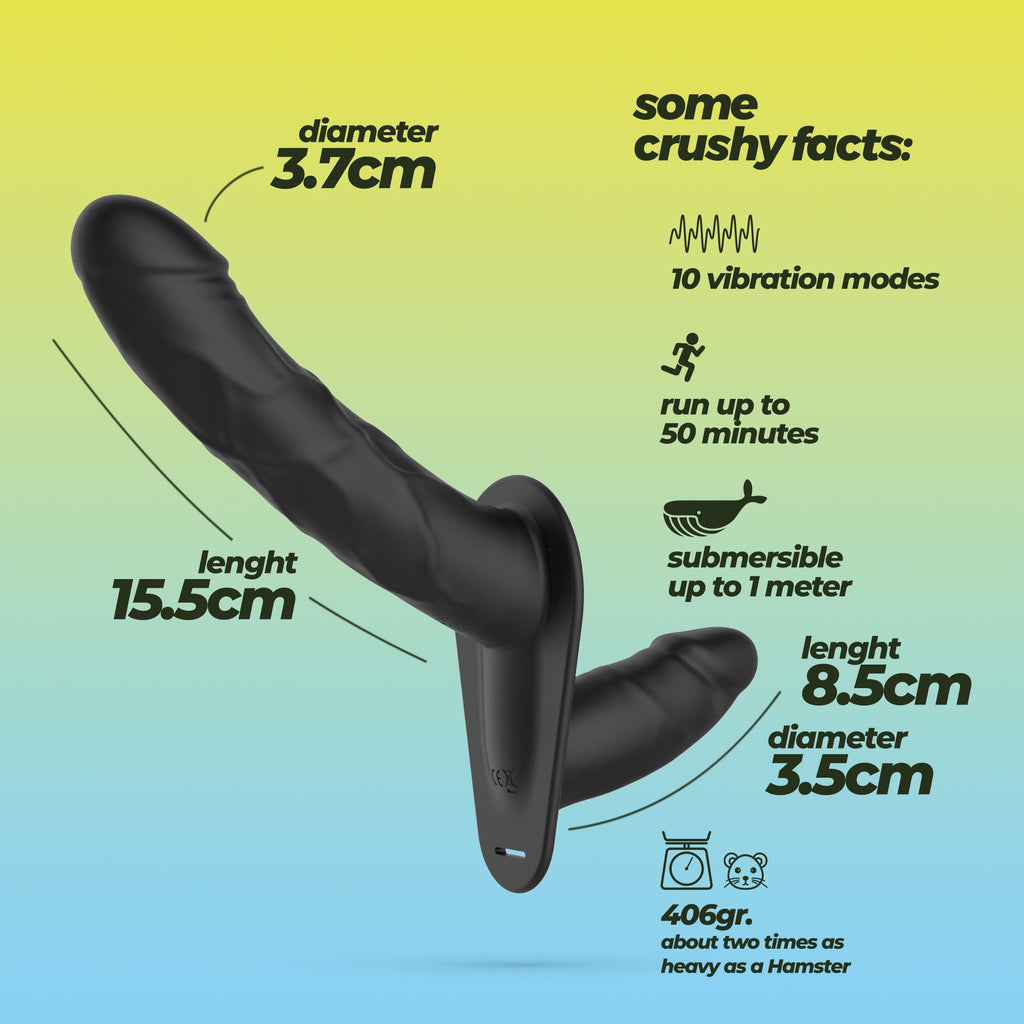 CRUSHIOUS | Labionda – Arnés Doble con Mando a Distancia – Negro