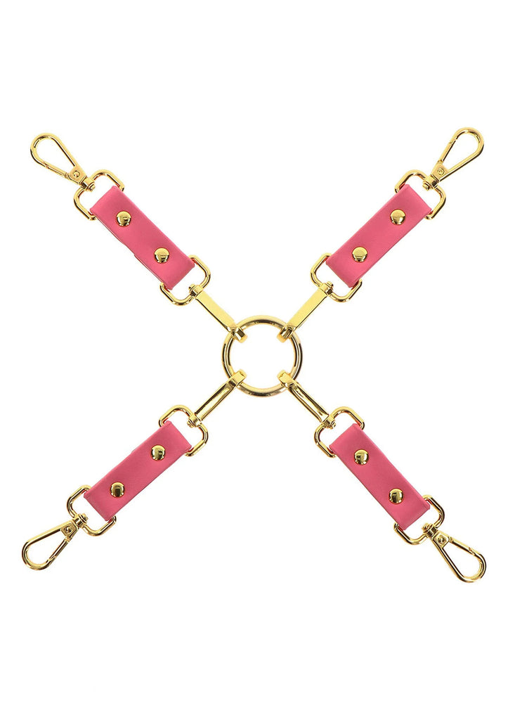 TABOOM | Malibu Hogtie – Restricción BDSM de Cuero Vegano Rosa