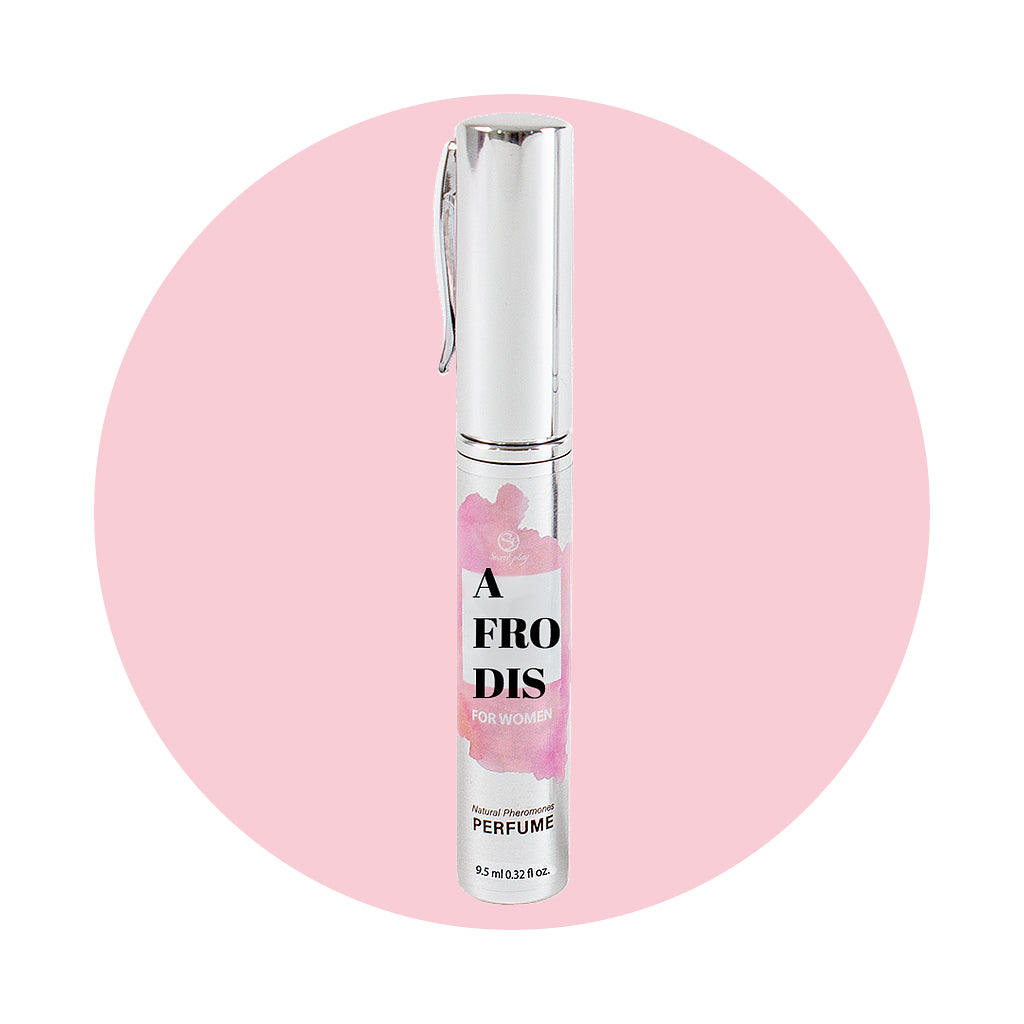 SECRET PLAY | Afrodita Perfume Spray con Feromonas para Mujeres – Con trufa negra, caramelo dulce y rosa – 9,5 ml Travel (Afrodis) / 50 ml