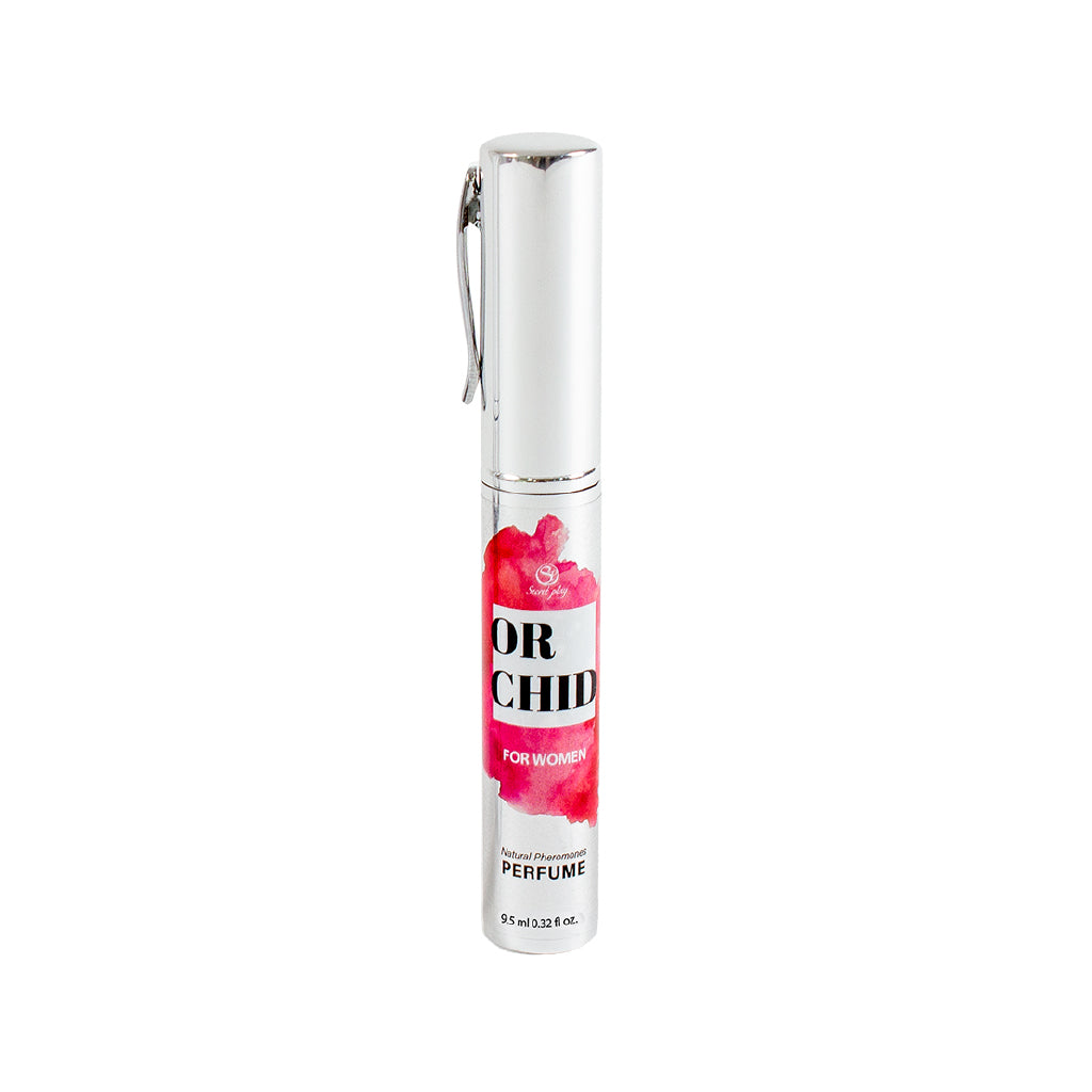SECRET PLAY | Orchid Perfume Spray con Feromonas para Mujeres – Con trufa negra, orquídea y vainilla – 9,5 ml Travel / 50 ml