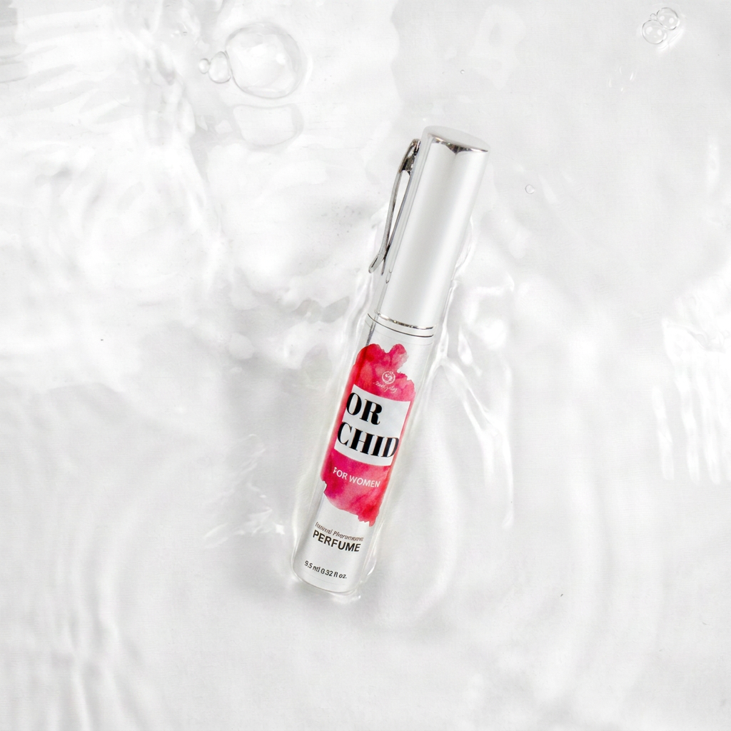 SECRET PLAY | Orchid Perfume Spray con Feromonas para Mujeres – Con trufa negra, orquídea y vainilla – 9,5 ml Travel / 50 ml