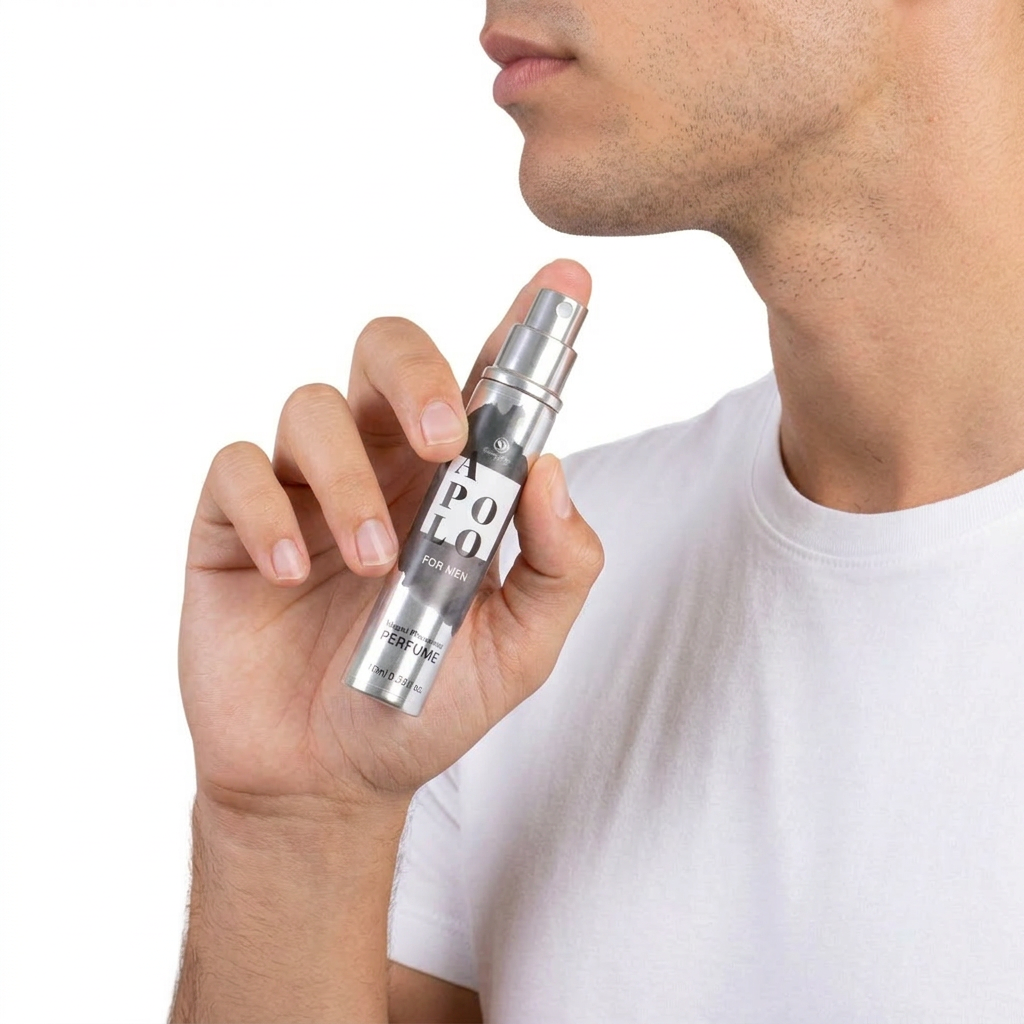 SECRET PLAY | Apolo Perfume Spray con Feromonas para Hombres – Con trufa negra y sándalo – 9,5 ml Travel / 50 ml