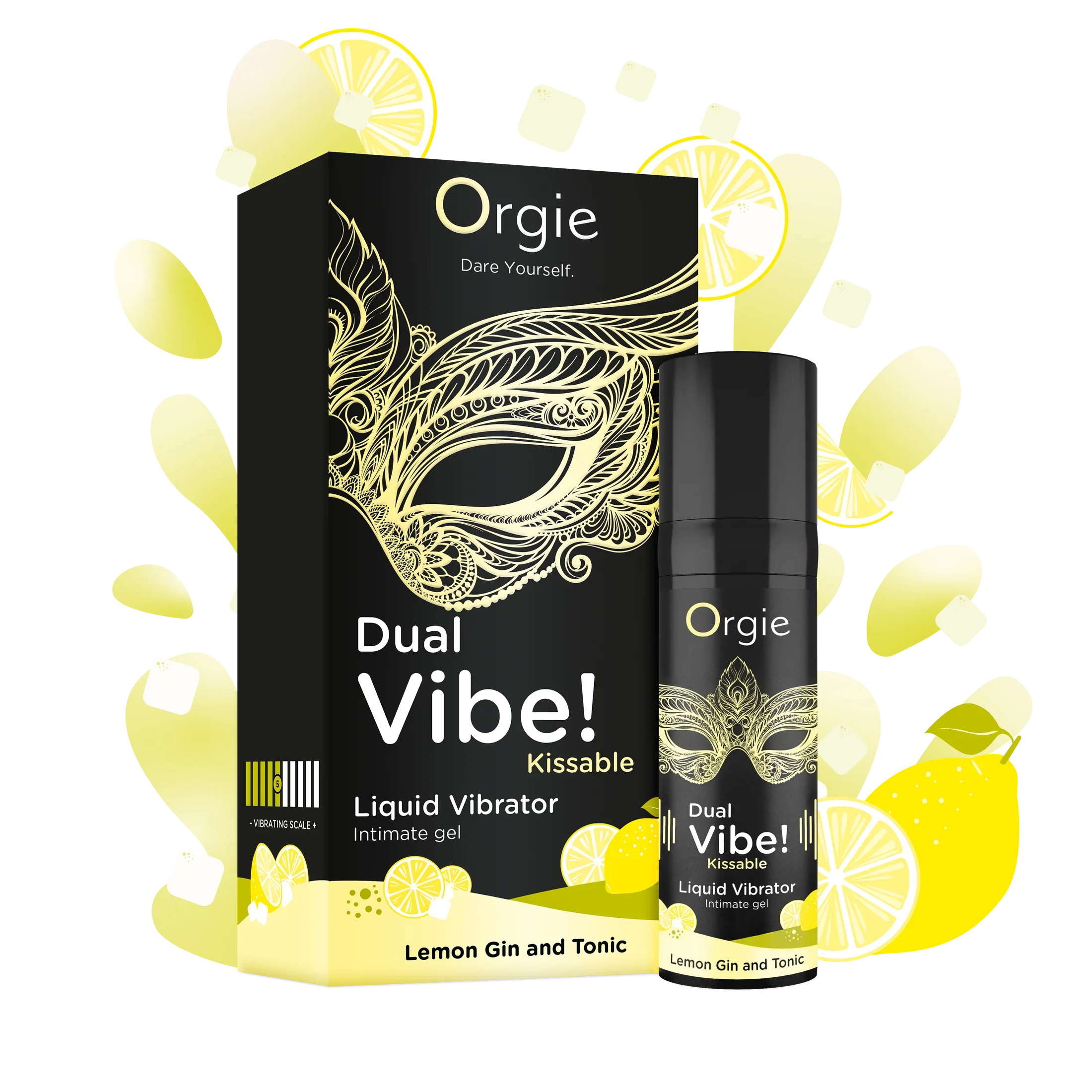 Orgie DUAL VIBE! – Vibrador líquido besable, geles íntimos inspirados en cócteles