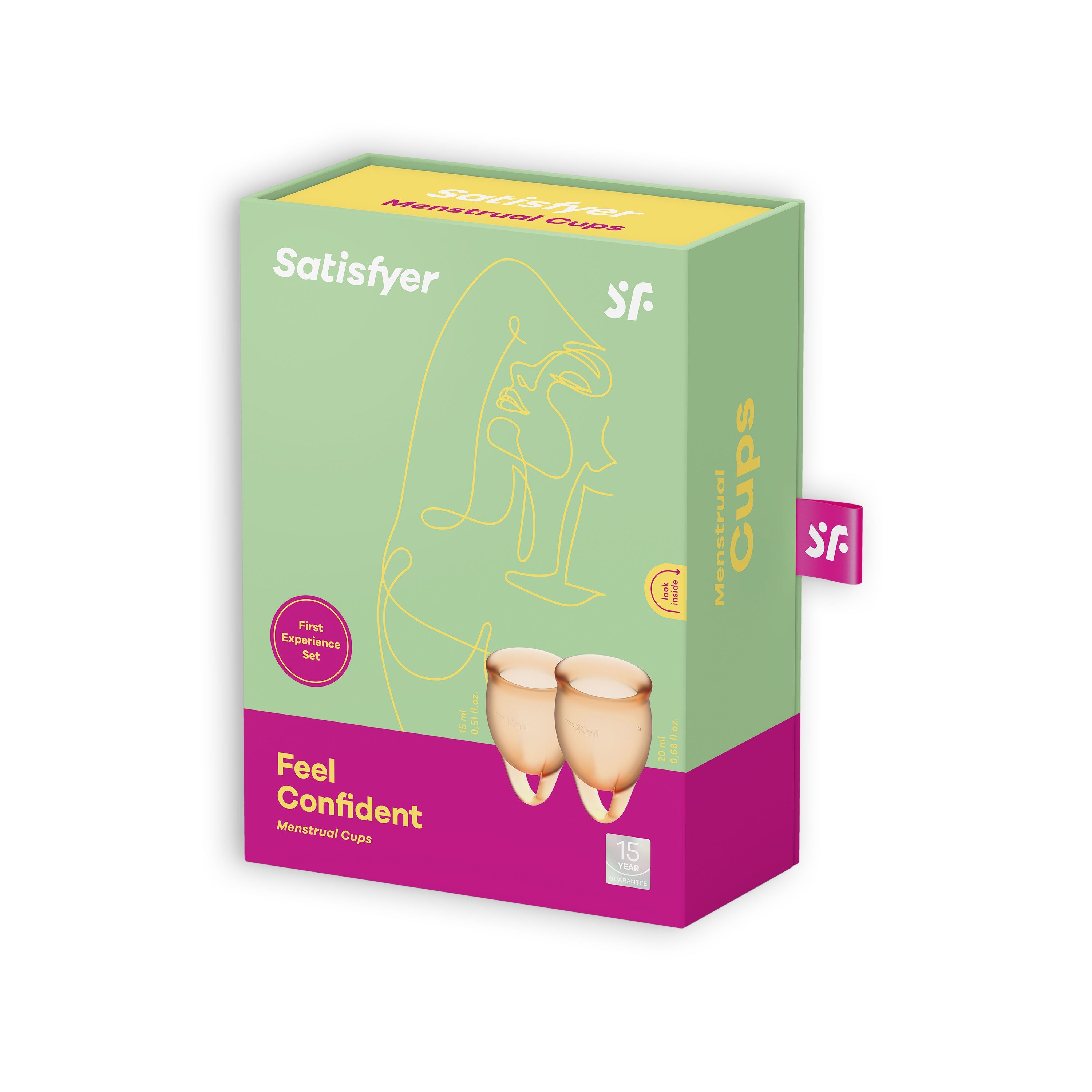 Satisfyer | Set de copa menstrual Feel Confident – ​​2 copas (5 colores)