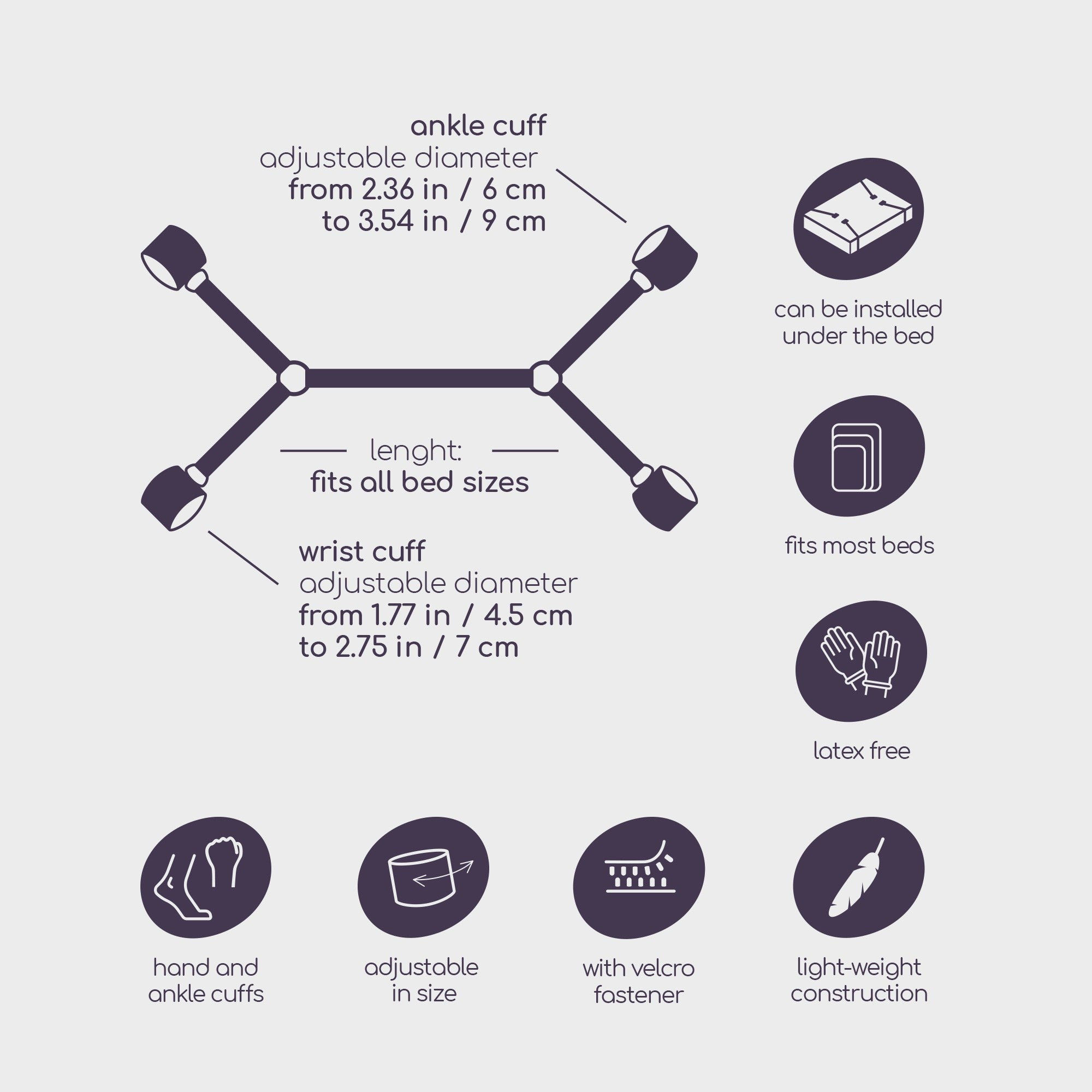 Restricciones de cama BDSM universales Crushious