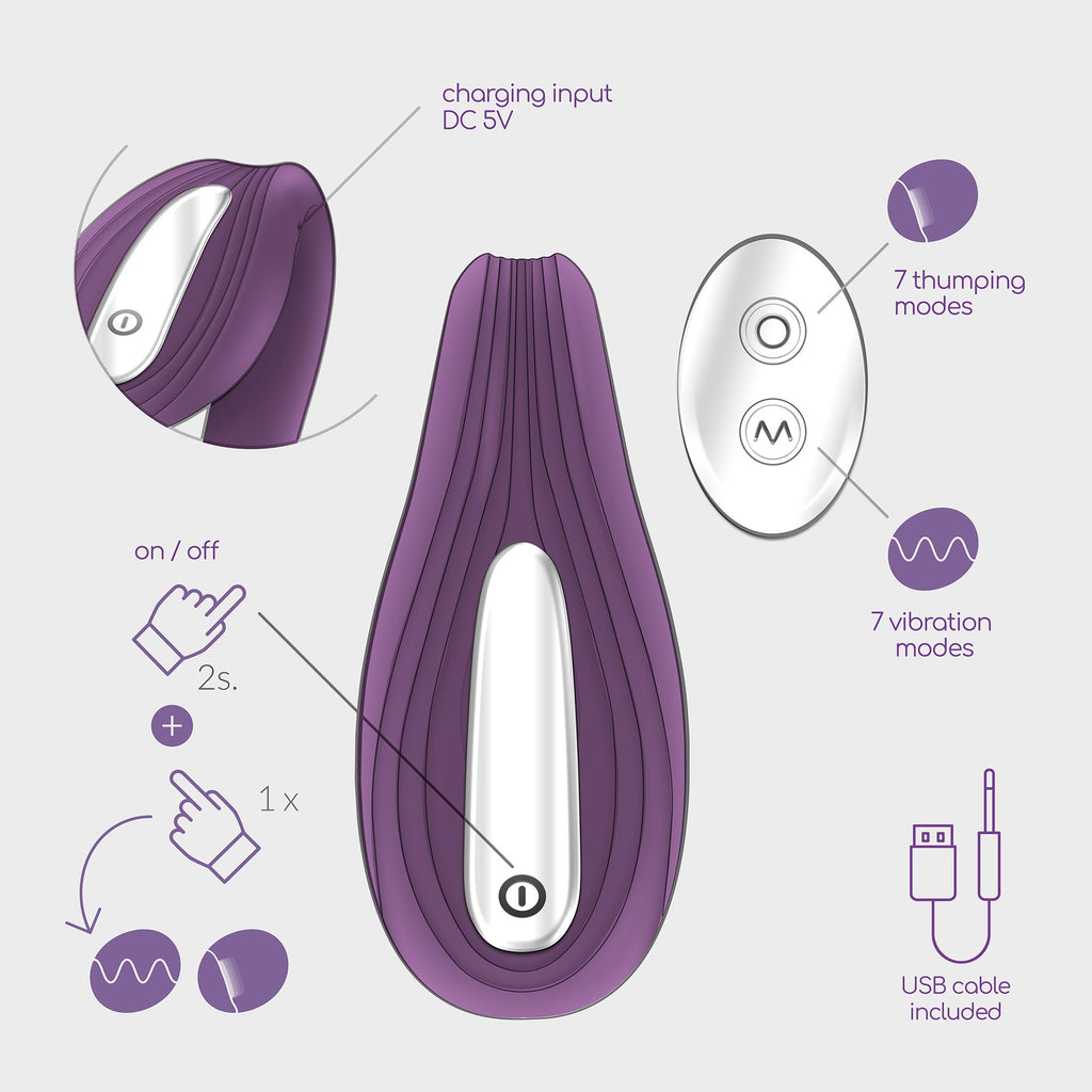 Vibrador control remoto recargable Pleasuriser + lubricante Crushious